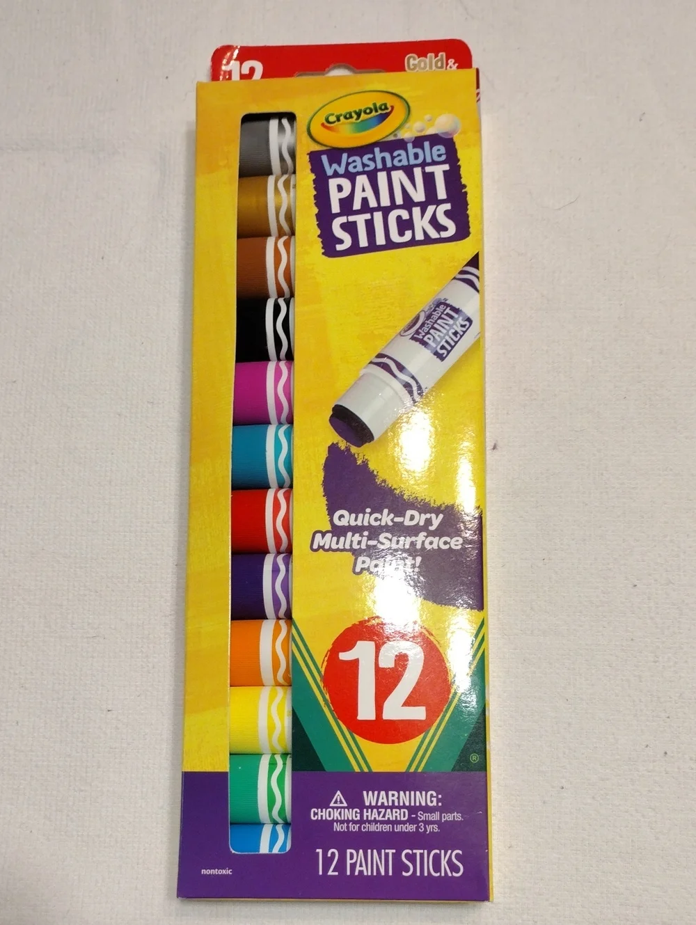 Crayola Washable Paint Sticks - 12-Count Assorted Bright Colors